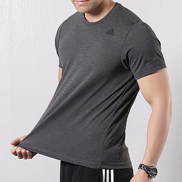 Adidas Running Short Sleeve T-Shirt Men Tops Iron-Grey Black EI6386