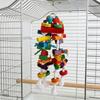 Colorful Parrots Chew Climbing Toy Safe Wood Soft Cotton Ropes Puzzle Block Tearing Toy For Bird Mental Stimulation
