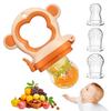 Baby Solid/Frozen Fruit Feeder Teether, Baby Teething Toy 4M+, BPA-Free Silicone Bag and Teether, Teething Relief