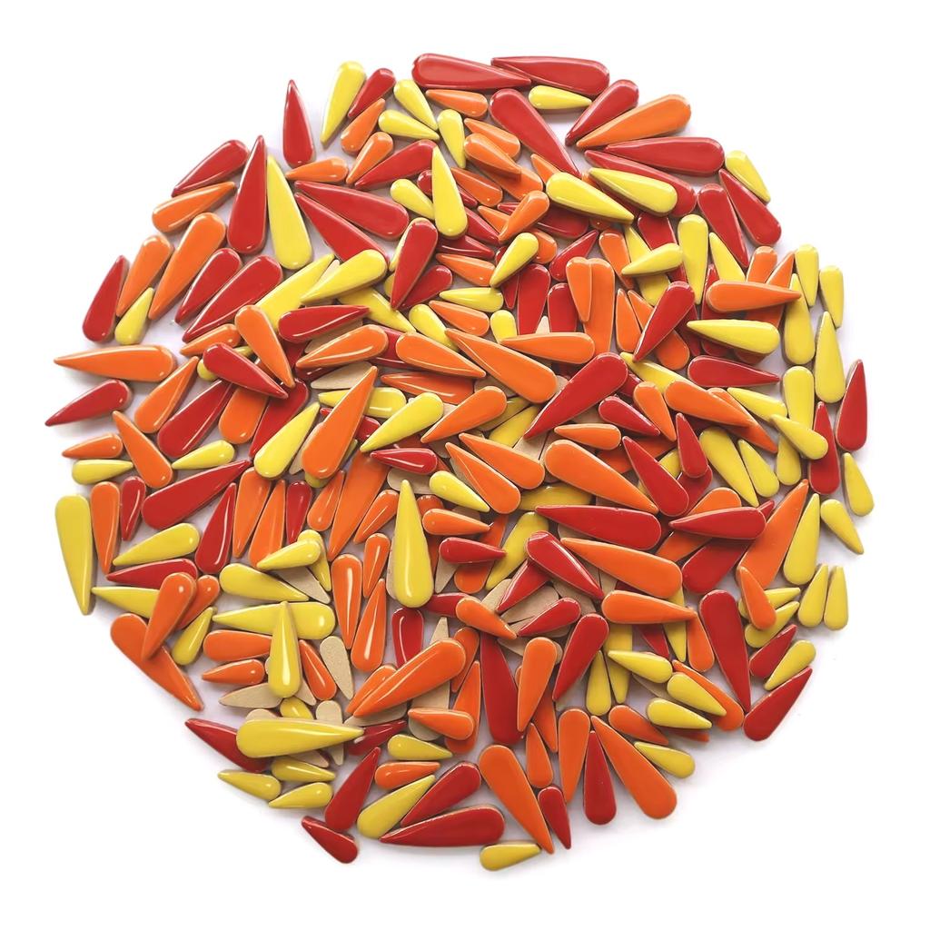 100g Mosaico Ceramico Irregolare Multicolore Piastrelle per Mosaico Fai da Te Pietre per Creazioni Artistiche Hobby Arte Decorazione Murale Petalo Ovale