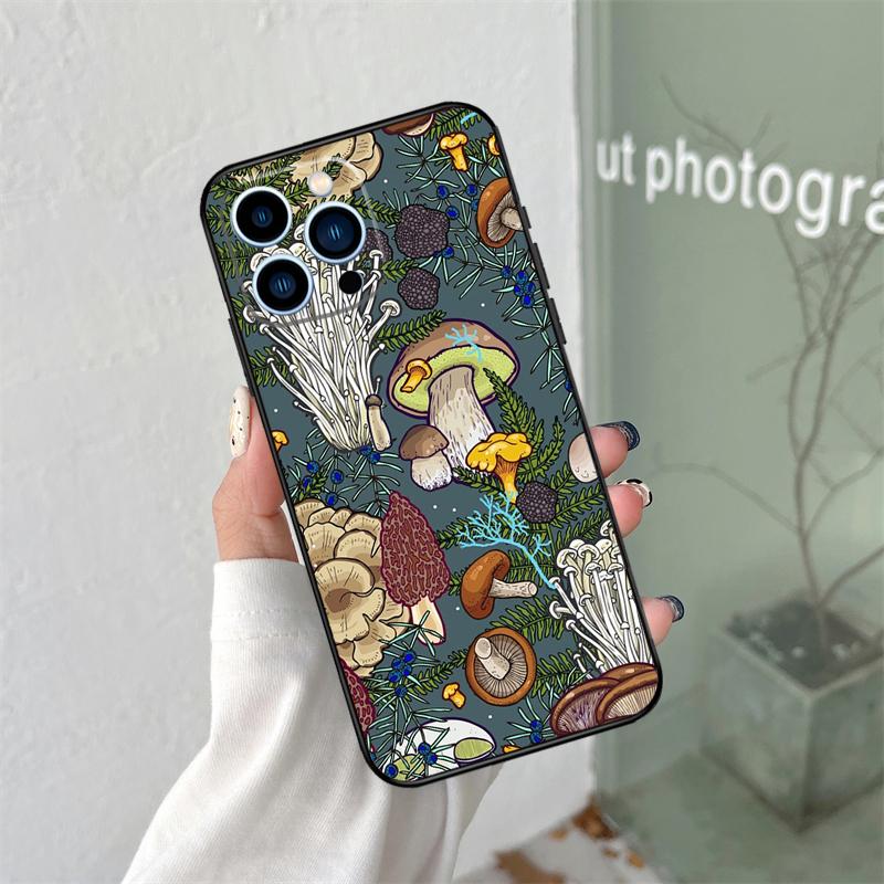 Mushroom Forest Case For iPhone 16 15 11 12 13 14 Pro Max Plus XS X XR 12 13 Mini Back Cover