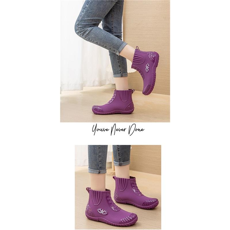 Bequeme und lässige Damen-Ankle Boots, leichte, rutschfeste, wasserdichte Regenstiefel