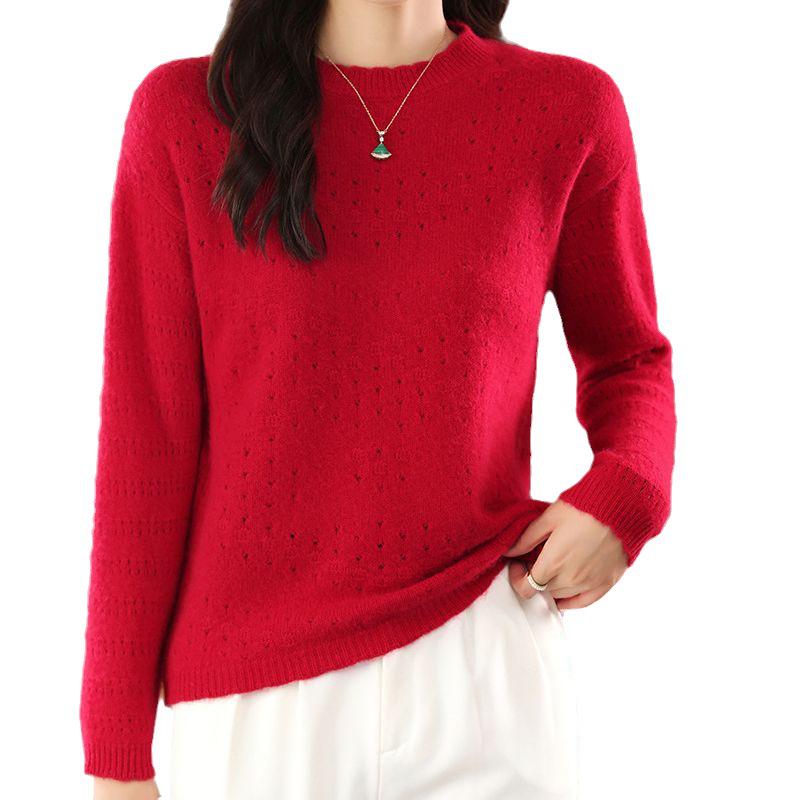 Women's Loose Fit Knit Wool Sweater - New Style, Lazy Autumn/Winter Base Layer, Round Neck Top