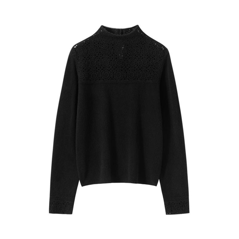 Romantic & Aesthetic High Neck 100% Pure Cashmere Red Sweater – Warm, Soft, Knitted Base Layer for Women