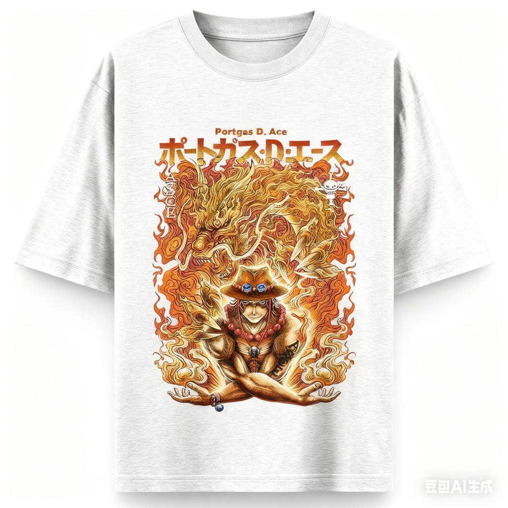One Piece Anime Fire Fist Ace Printing Cotton Tshirt Unisex and Women Harajuku Trend Y2K Casual Summer Absorb Sweat Tees