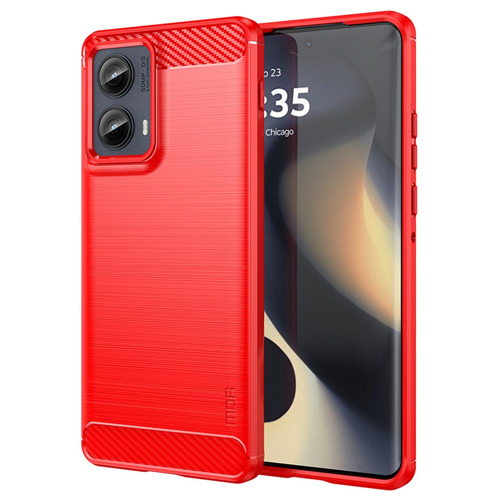 

MOFI JK TPU Series-1 For Motorola Edge (2024) 5G Case Brushed Soft TPU Slim Phone Cover Red