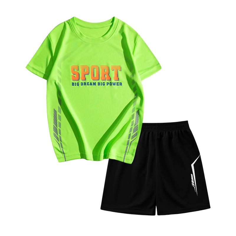 Boys' Sports Suit Summer Kids Running Clothes Sets Boys Football Jersey Short Sleeve Children Sports Training Uniforms Soccer Jerseys 2-piece Set