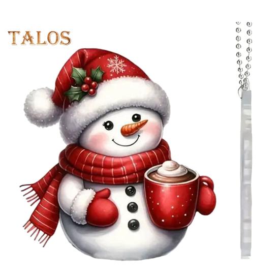 תליון אייל הצפון של סנטה קלאוס קישוט תלייה חגיגי לעץ חג המולד קישוט סנטה קלאוס מצויר מאקריליק למחזיקי מפתחות חלונות תיקים