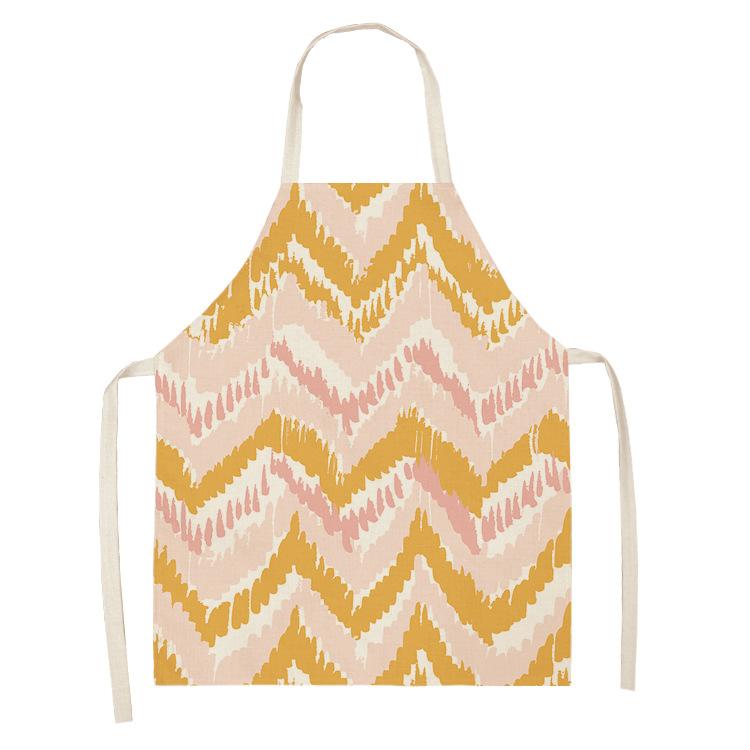 

Фартук с геометрическим принтом Мандала для женщин, домашняя кулинария, выпечка, уборка кофейни, кухня, хлопковые льняные нагрудники 47x38cm