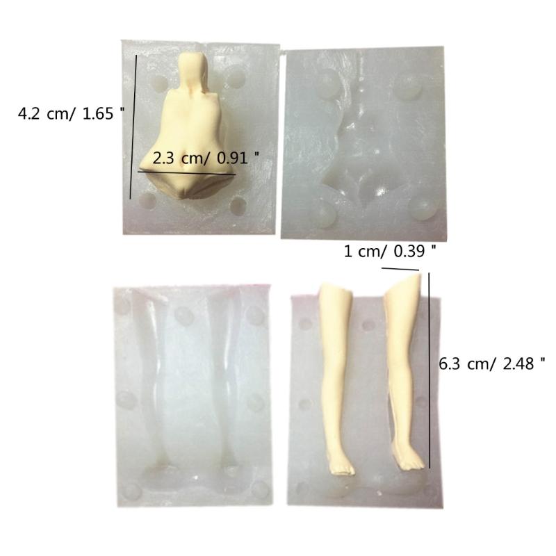 DIY Cake Decorating Baking Craft Mould Tool Silicone Fondant Molds Dolls Body Leg Model Aromatherapy Plasters Clay Molds