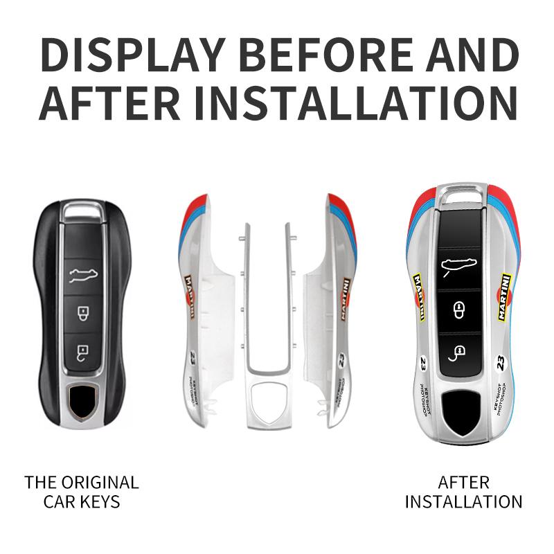 New Car Remote  Key Cover Case Shell Holder Protector Accessory For Porsche Cayenne Panamera Macan Cayman 718 911 Taycan Sticker