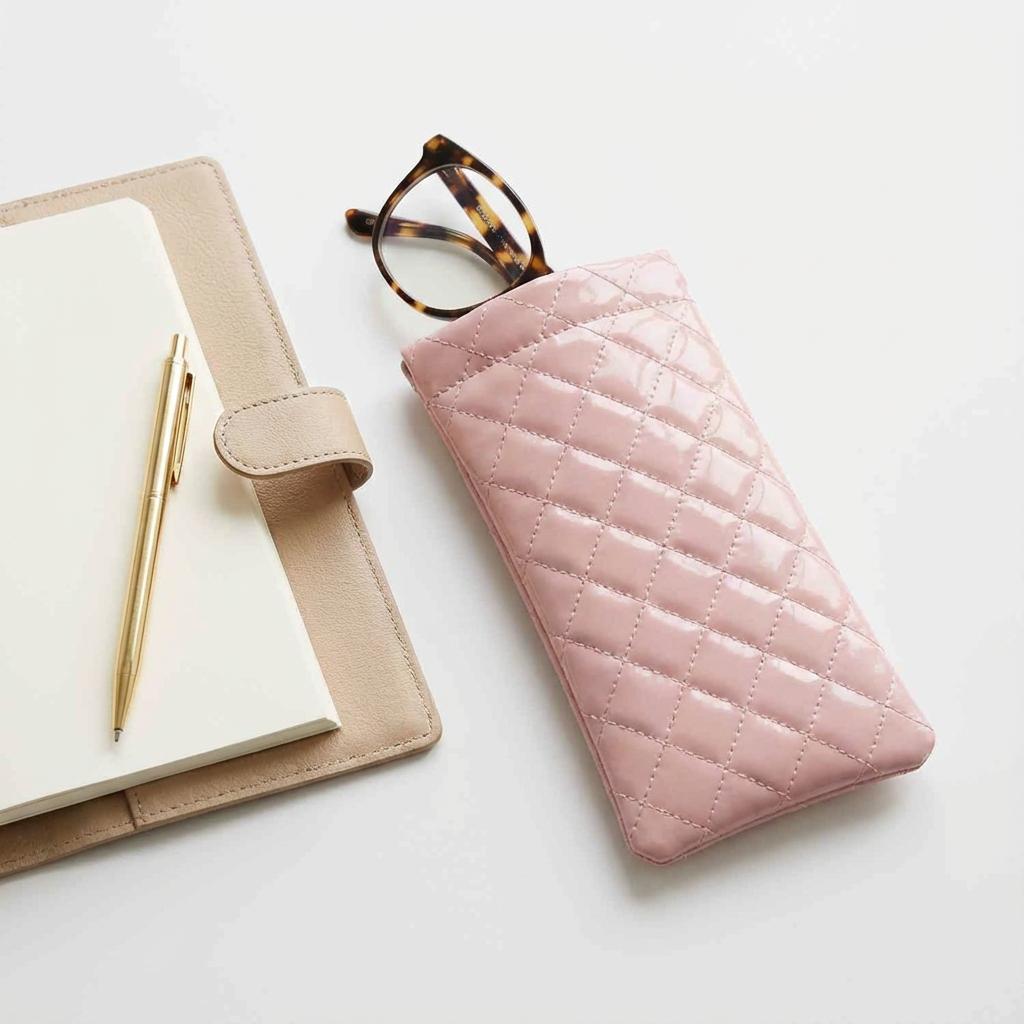 

Pink Composite Cloth Glasses Case, Portable & Slim. 18x9cm, Scratch Resistant, Compact for Purse United States