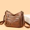 New Fashion Large Space Crossbody Bag Korean Version Simple Atmospheric Multi-layer Soft Leather High-end Mother Bag