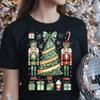 Skurrile Weihnachts-Leprechauns Nussknacker-Freunde Retro Grün Damen T-Shirt Süße Cartoon-Oberteile T-Shirt Baumwollhemd Kurze Oberteile