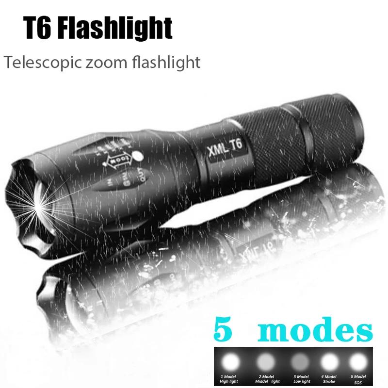 Mini Torch Handheld LED Tactical Waterproof Flashlight Telescopic Zoom Flashlight Outdoor Camping Light  1 Lighting Modes