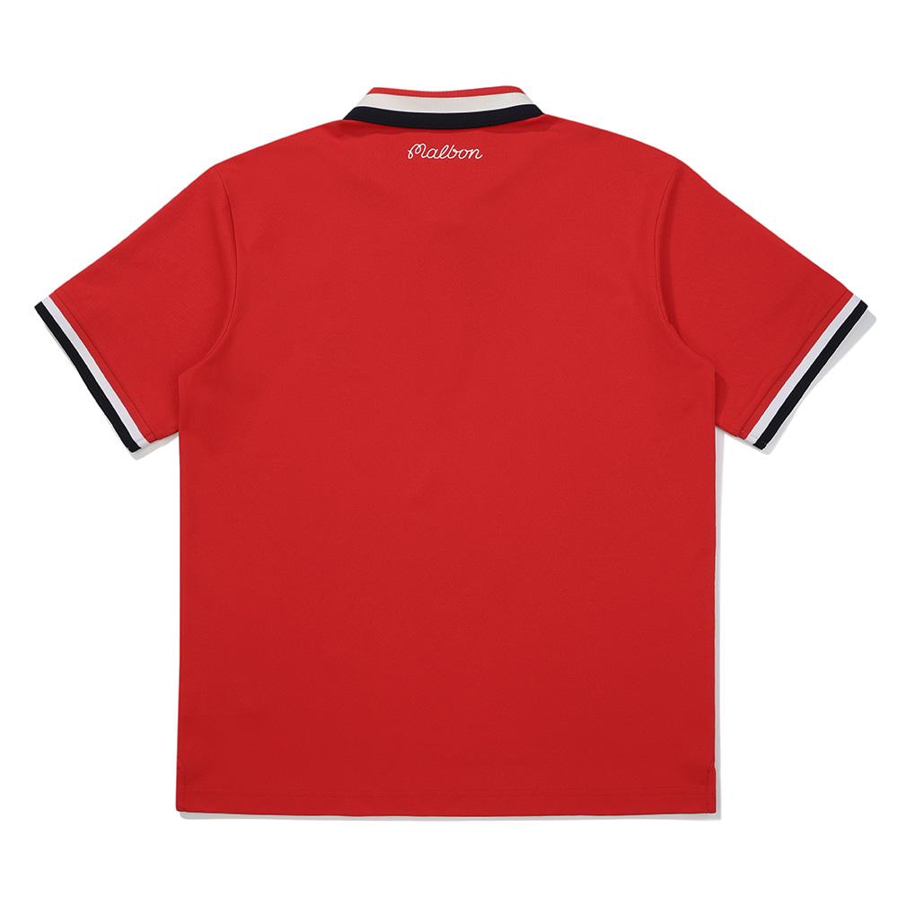 MALBON GOLF Eagle Bucket Flag Polo Shirt Red (Man)