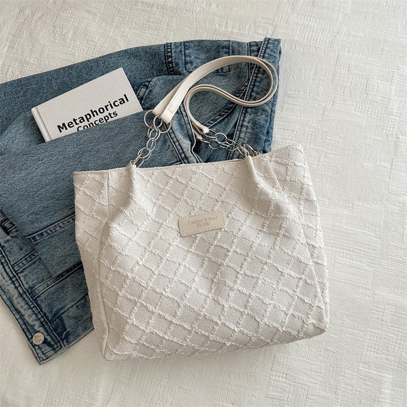 

Модная женская сумка большой вместимости в корейском стиле, однотонная, нежная, 2025 весна, новая, универсальная, на плечо, сумка-тоут