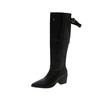 Pointed boots women's autumn and winter new retro two-wear western cowboy boots large size high tube stacked knight boots