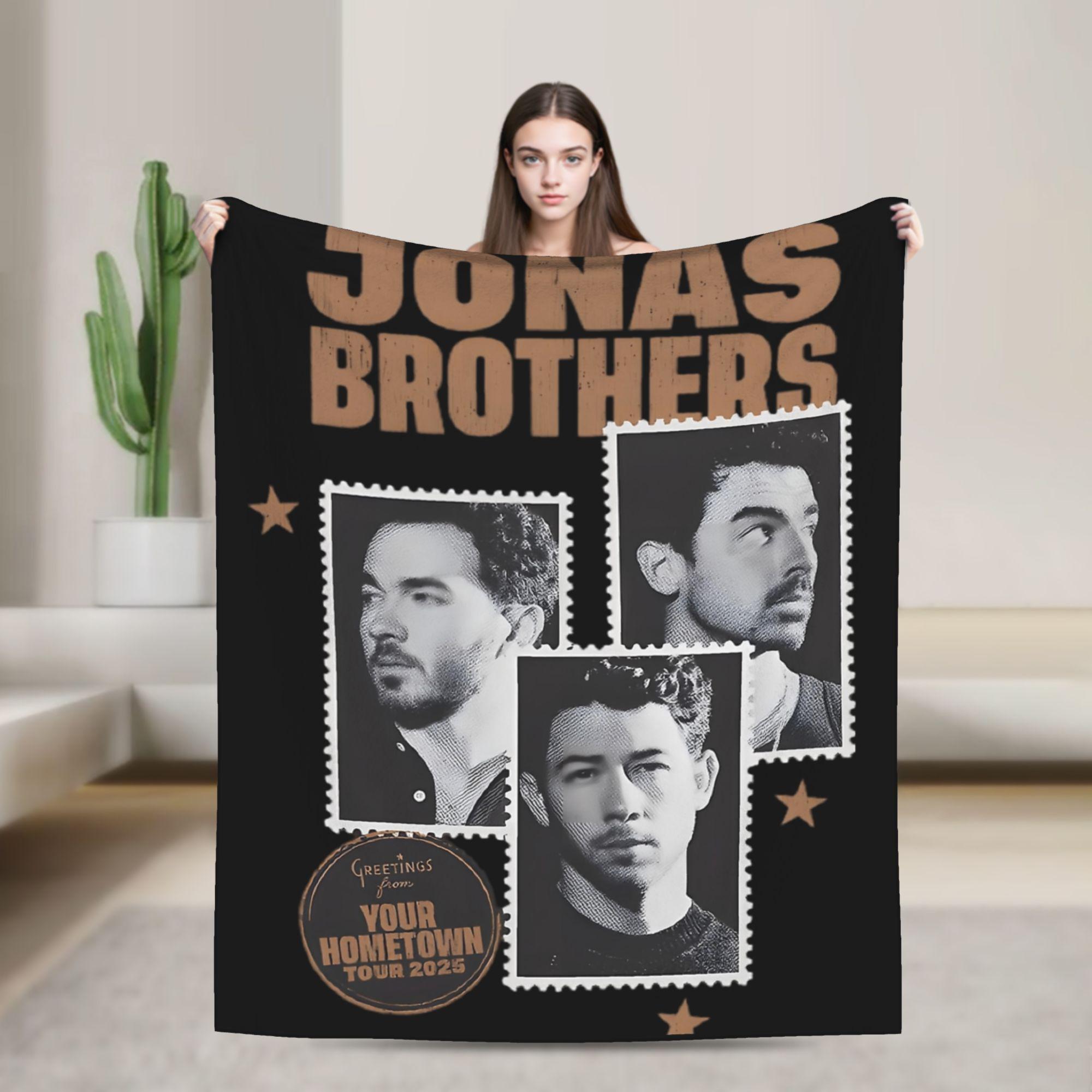 

Music Brothers Tour 2025 Jonas Concert Flannel Fashion Blankets Band Legend Funny Throw Fashion Blanket for Home Hotel Sofa 200x150cm Warm 75x90cm