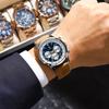 High Quality Sport Chronograph Men Quartz Watches Luxury Leather Wristwatch Waterproof Luminous Watch for Men