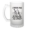 Chope De Bière - PLANETEE - J’peux Pas Je Préfère Le Jazz (minimaliste) - Verre Trempé Givré - 470 Ml - Impression Durable