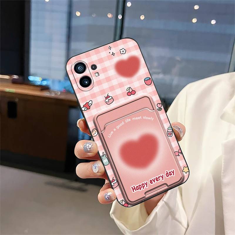 Full wrap Cartoon Phone Case For Nothing Phone1 Anti-knock Graffiti Back Cover Card bag Silicone TPU Cute protective