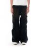 AAKAM Knee Pin-Tuck Wide Cargo Pants (Washed Black)