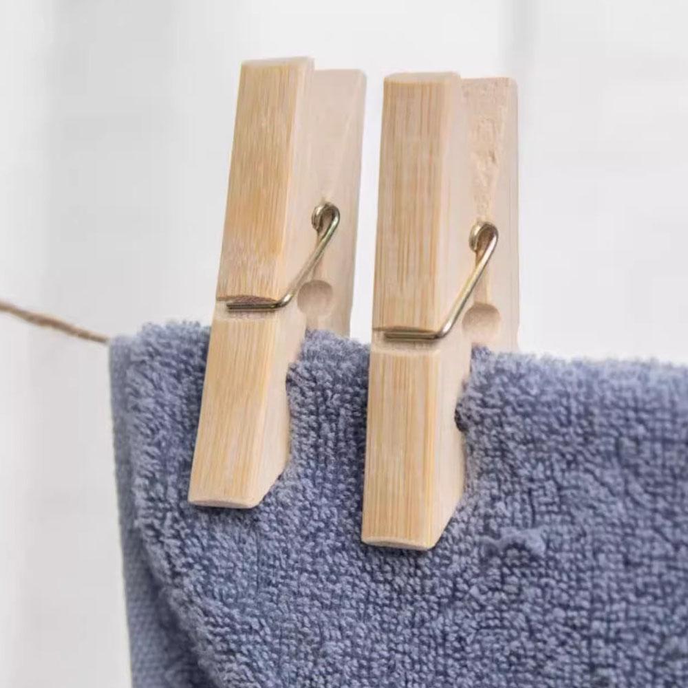 20pcs/pack Mini Bamboo Wooden Clothes Photo Paper Peg Clothespin Laundry Hangers Craft Clips