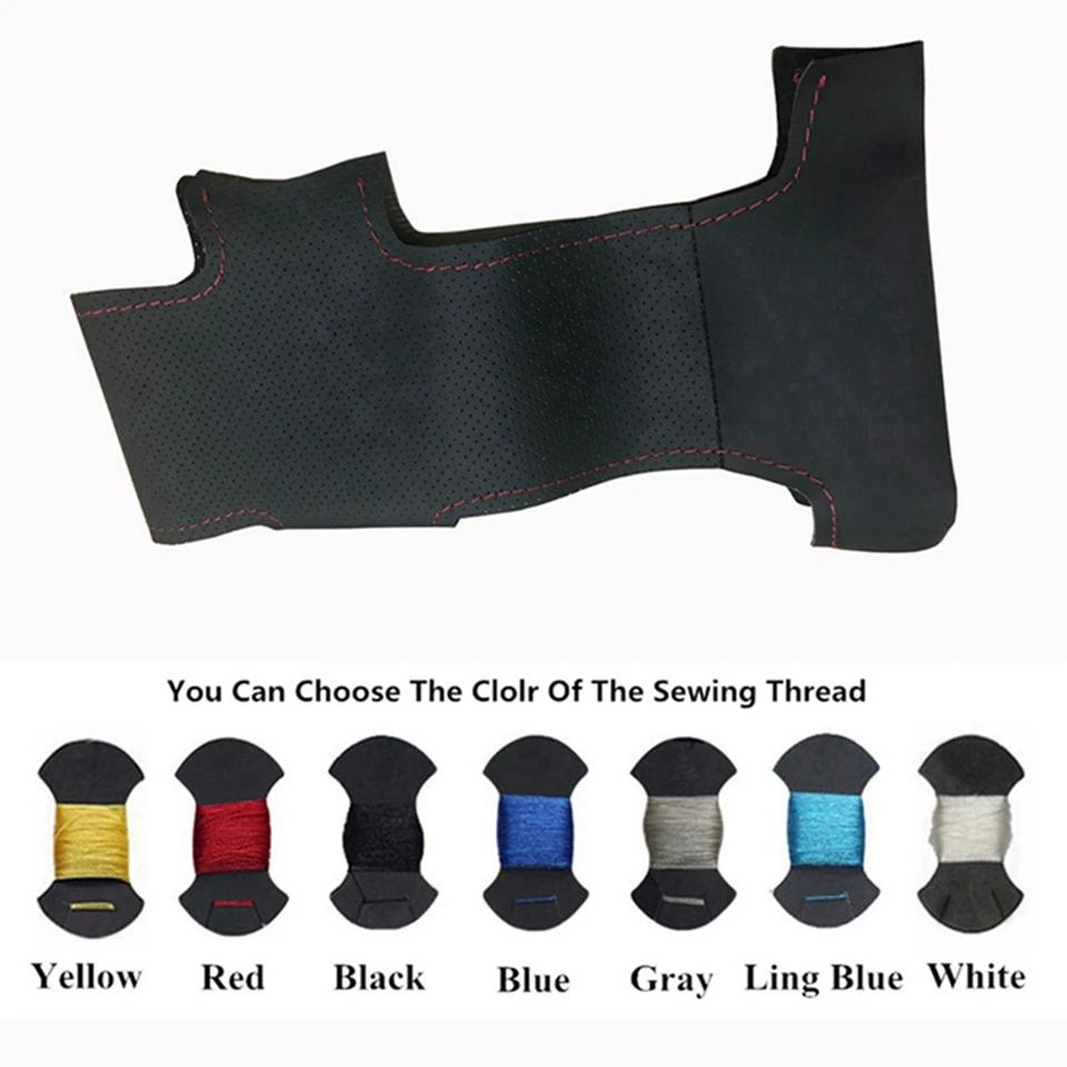 Hand-Stitched Black Perforated Microfiber Leather Steering Wheel Cover For Mazda 3 Axela Mazda 6 Atenza Mazda 2 Car Accessories