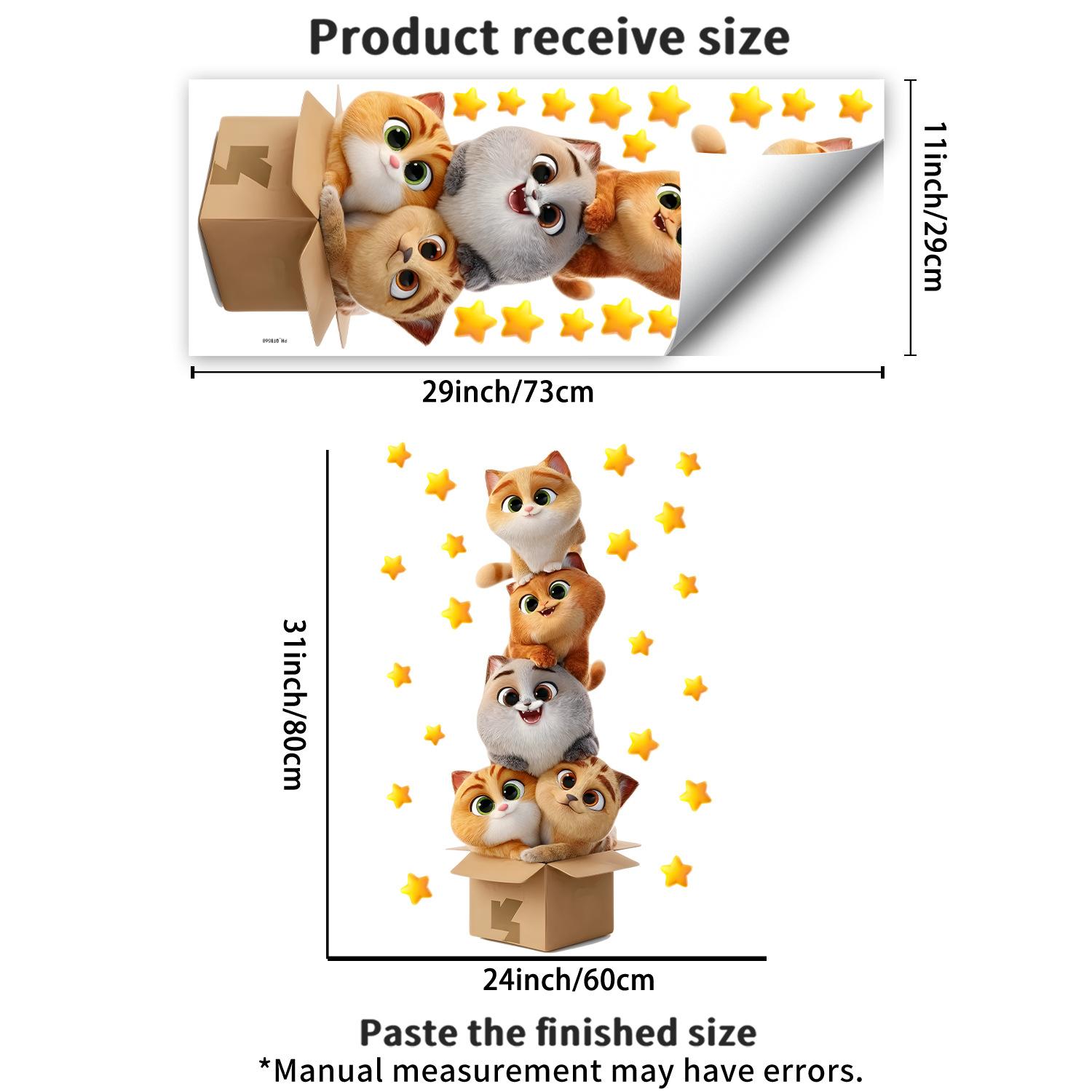 

Мультяшный Складывающийся Музыкальный Кот Картонная Коробка Милая Звезда Украшение Детской Комнаты Спальни Самоклеящаяся Наклейка