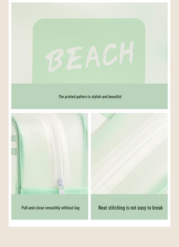 Transparent Waterproof Toiletry Bag - Large Capacity for Men, Wet/Dry Separation, Swimsuit Storage, Portable Travel Organizer