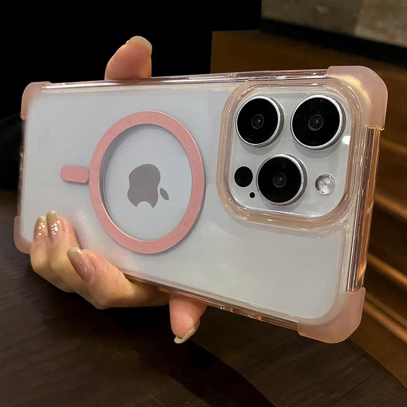 Shockproof Bumper For Magsafe Phone Case for Apple iPhone 16 15 14 Plus   11 Pro Max Clear Matte Armor Magnetic Cover Capa