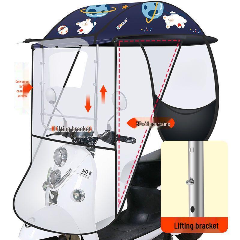 Parasole per Auto Elettrica: Tendalino Gonfiabile, Scudo Paravento Antipioggia, Copertura per Bicicletta e Motocicletta
