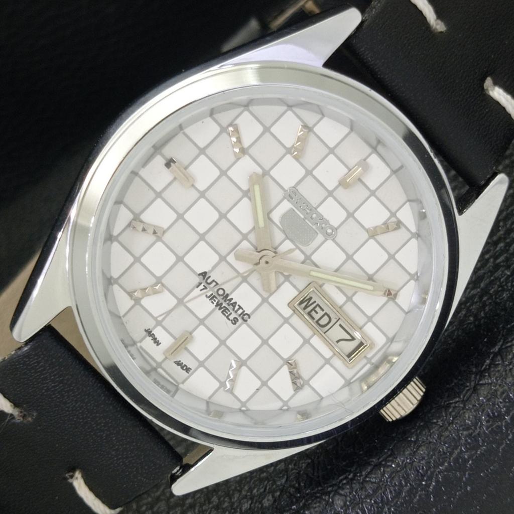 REFURBISHED JAPAN SEIKO 5 6309A AUTOMATIC MENS WHITE COLOR DIAL WATCH A440323-4 Sk-a440323