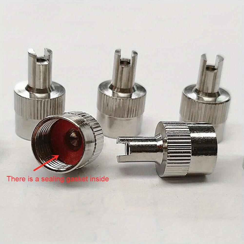 20pcs Wheel Tire Valve Lid Cover Leak-proof Tire Valve Stem Cap Copper Slotted Head Stem Cover Auto Repair Parts