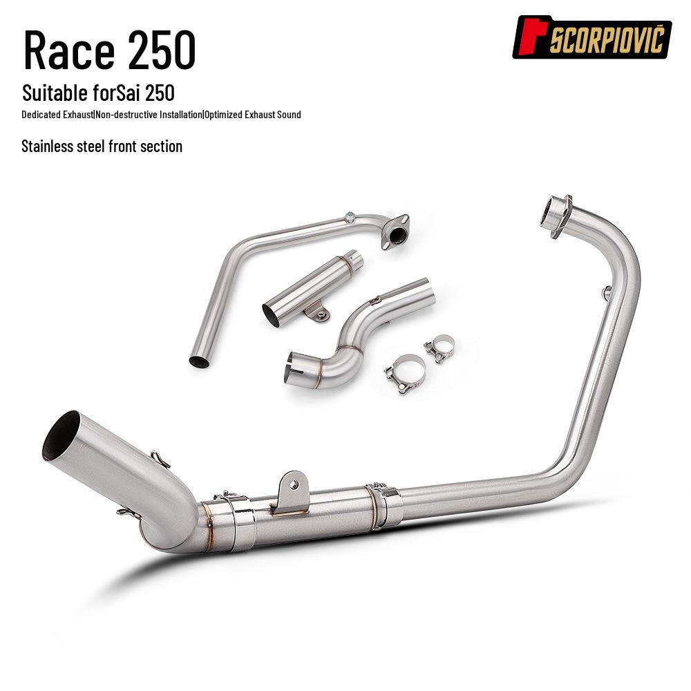 

Arrow Yoshimura AR Stainless Steel Split Front and Rear Exhaust Pipe for Qianjiang Sai 250 Modification