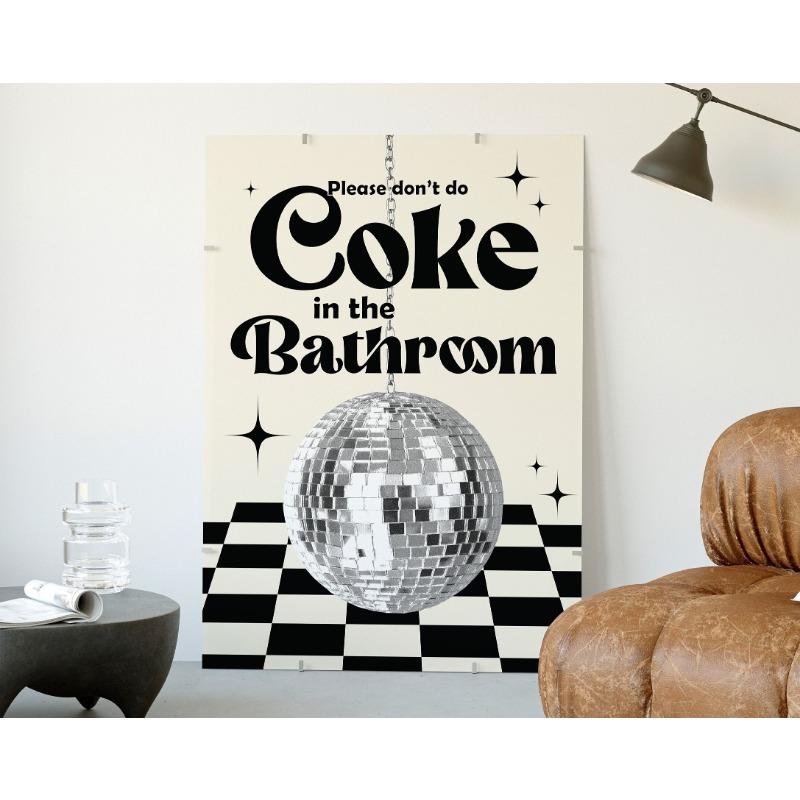 Shiny Disco Ball Print Retro Wall Art Black White Pink Bulb Canvas Painting Murals for Dorm Room Living Decor