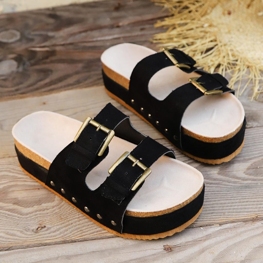 Fashion Women Platform Slippers 2025 New Summer Women Shoes Designer Flat Sandals Outdoor Floral Ladies Beach Slippers Slides Women