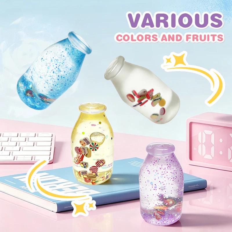 Sparkling Bottle Squish Ball Water Bottle Fidget Toy Sensory Novelty Toys For Adults Anti Stress Relief Birthday Party Gifts
