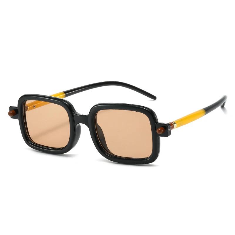SHAUNA Fashion Square Sunglasses Women Shades UV400 Vintage Rivets Men Punk Clear Gradient Sun Glasses