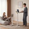 Standing Desk, Adjustable Height Mobile Stand Up Desk with Tilting Desktop, 650 x 480 mm Small Computer Sit Stand Workstation, 15 kg Capacity,