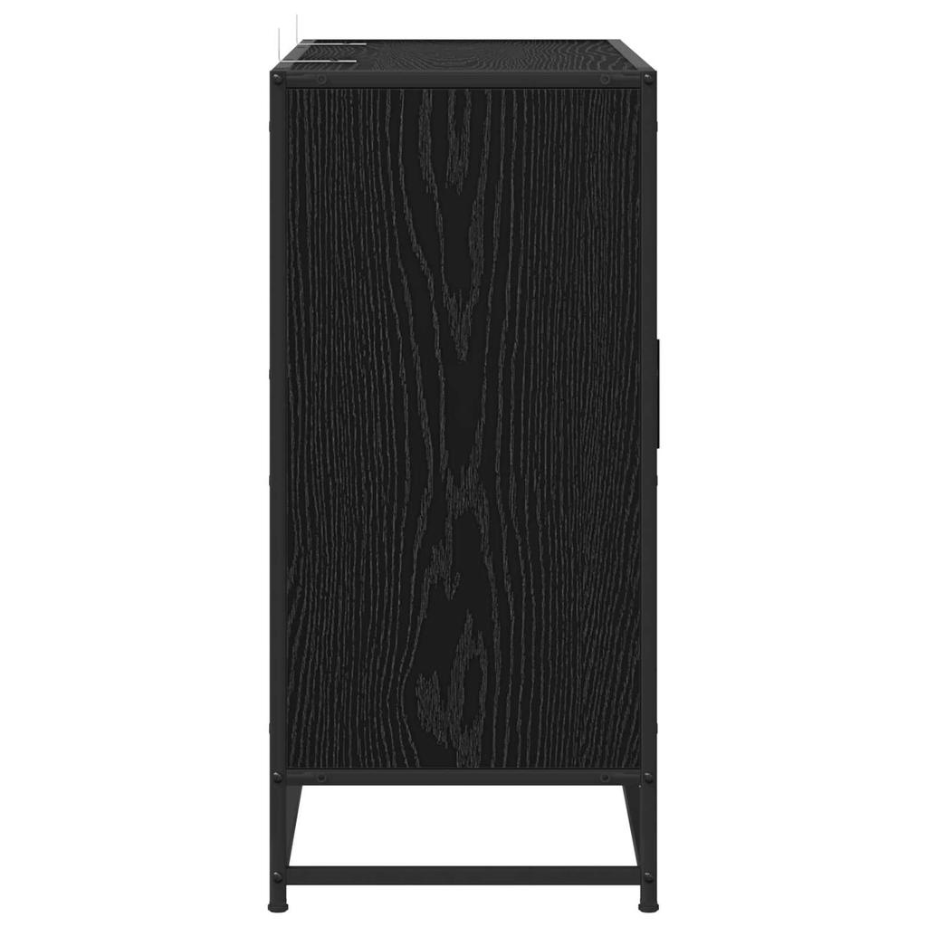 Sideboard Black Oak Effect 92 x 35 x 76 cm Engineered Wood