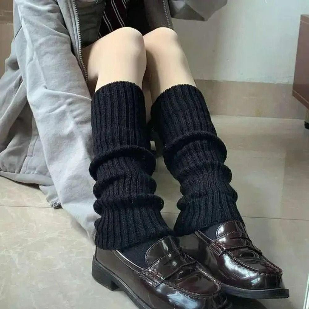 40/5070cm Length Lolita Leg Warmers Knitted Crochet Socks Knitted Leg Warmers  Autumn Winter