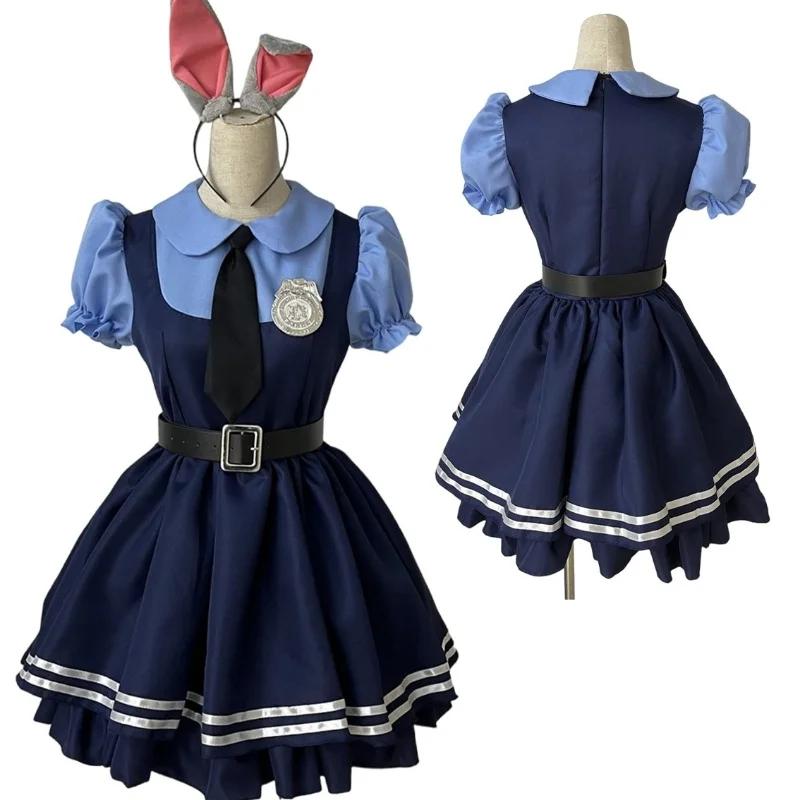 Japanese Kawaii  Anime Bunny Costumes Women Love Live Cosplay Animation Show Sweet Lolita Rabbit Role Play Party Satge Clothing S синий