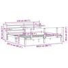 VidaXL Bed Frame with Headboard 200x200 Cm Solid Pine Wood 3306835