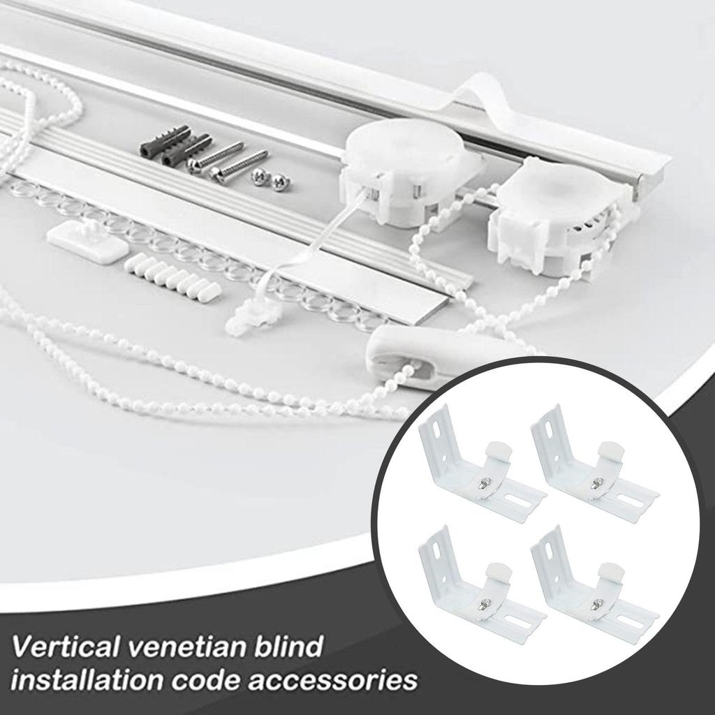 4-Piece Brackets, Heavy-Duty Portable Spare Parts for Window Headrail Mounting, Professional Iron