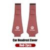 Leather Car Headrest Anti Dirty Protective Cover For VW Tiguan CC Jetta Polo Golf Passat Scirocco T-ROC TouaregNO4