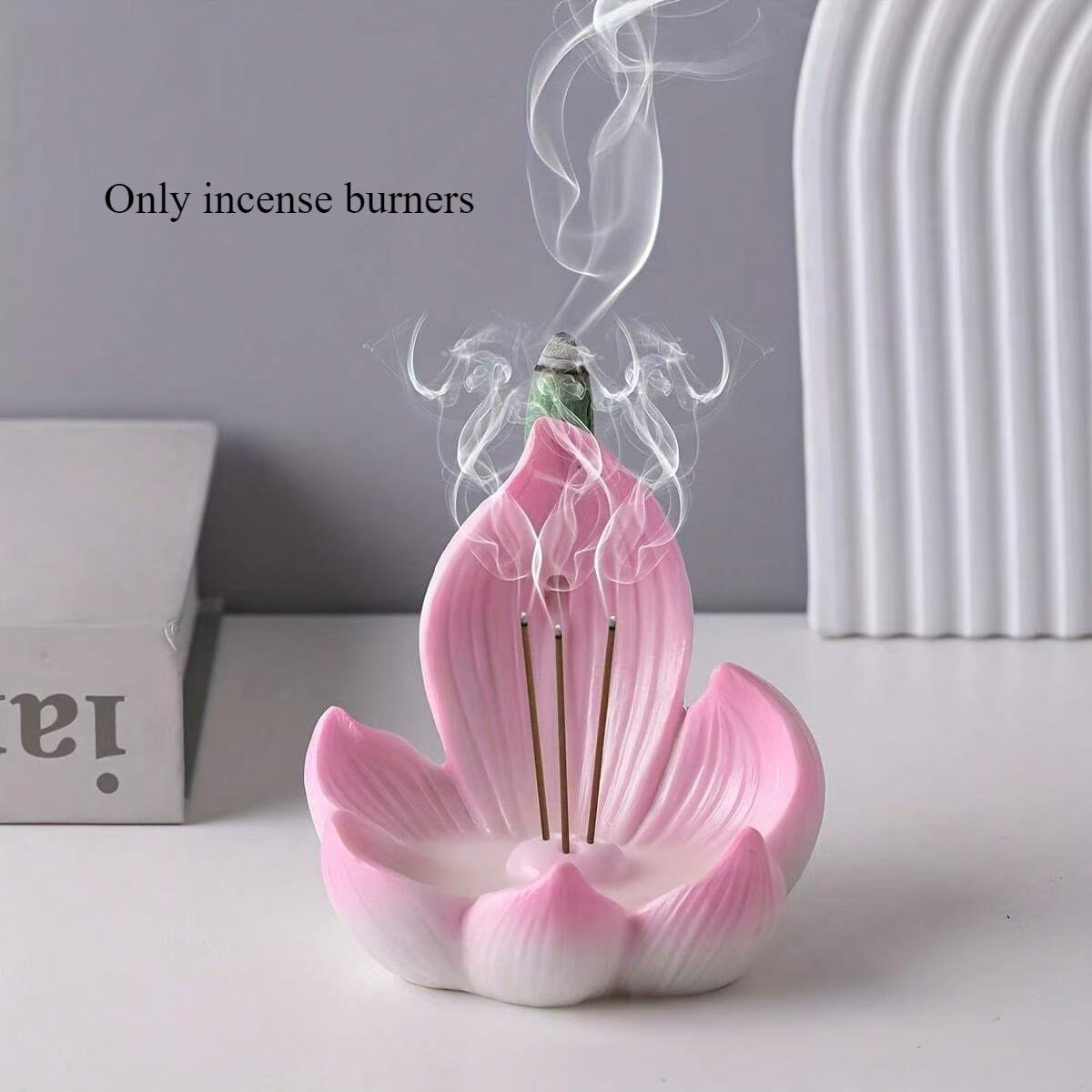 

Incense Burner Lotus Thread Incense Plate Buddhist Sandalwood Wooden Scroll Base Temple Yoga Room Home Decoration розовый