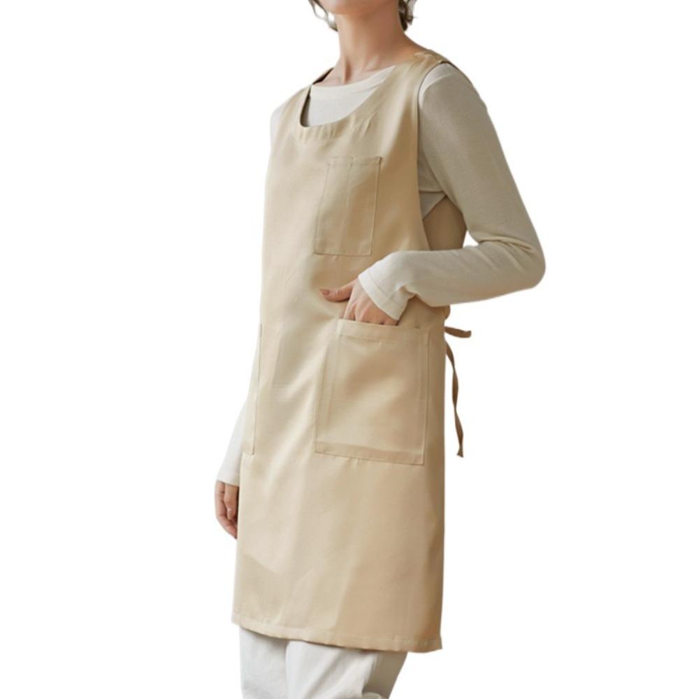 Thickened Korean Dress Apron Solid Color Sleeveless Apron Durable Cooking Apron  Woman