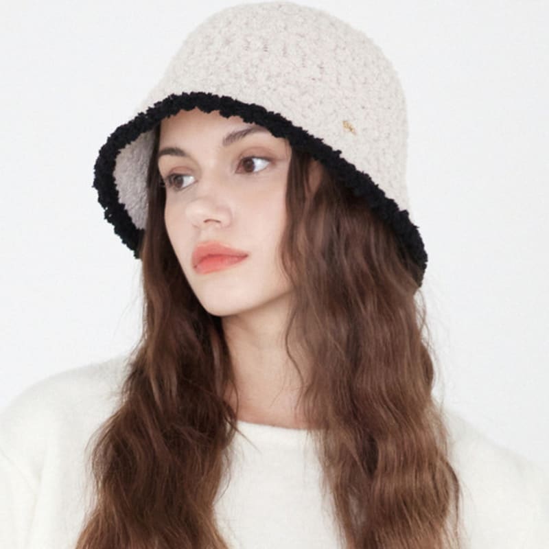 ULUK Circle Decoration Color Point Bubble Boucle Bucket Hat 2 Colors